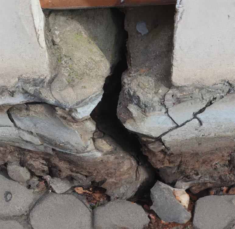 Cracked Foundation of a residential home in Ottawat